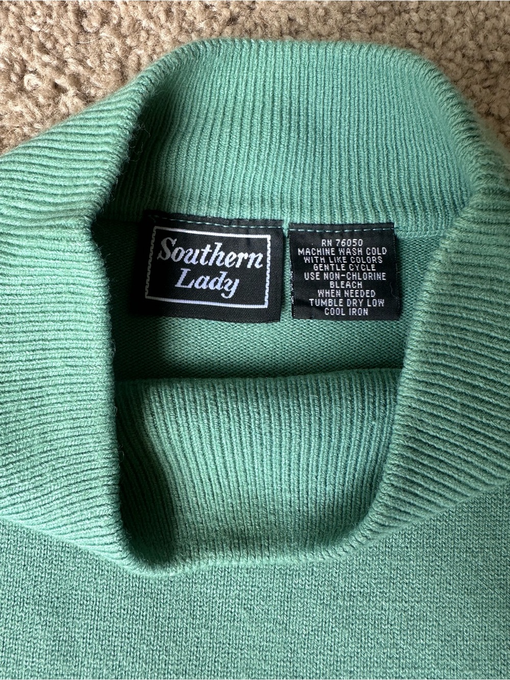 Southern Lady Teal Crewneck Sweater - Picture 2 of 3